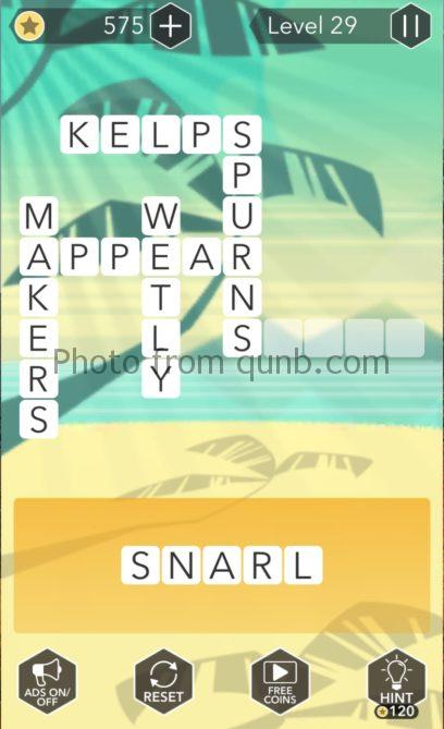 Word Tropics Level 29 Qunb