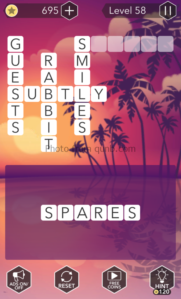 Word Tropics Answers Level 58 Qunb