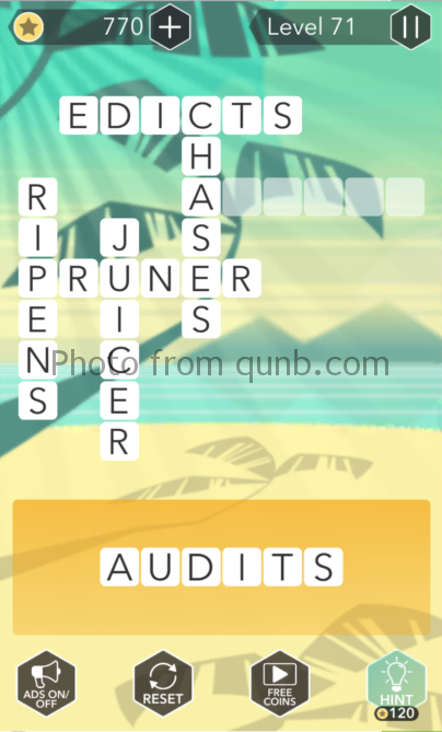 Word Tropics Answers Level 71 Qunb