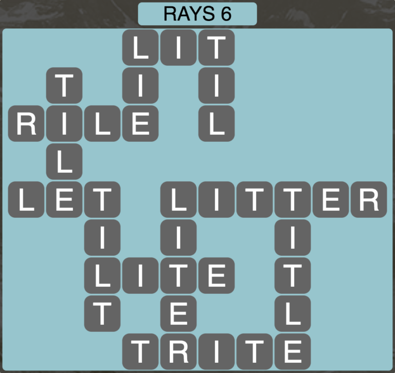 Wordscapes Level 182 Rays 6 Answer Qunb