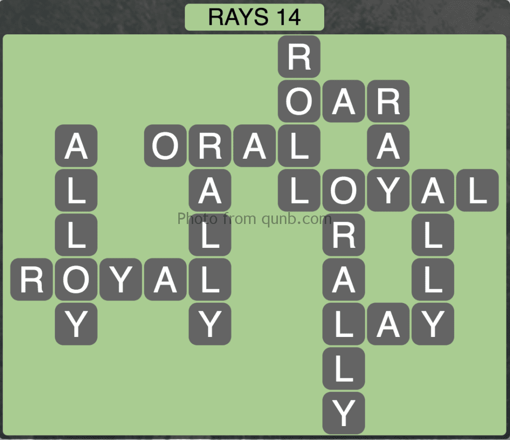 Wordscapes Level 190 Rays 14 Answer Qunb
