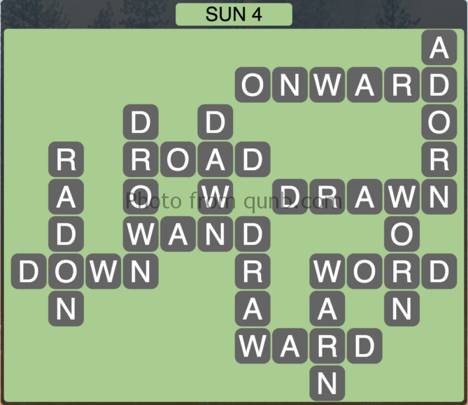 Wordscapes Level 228 Sun 4 Answer Qunb