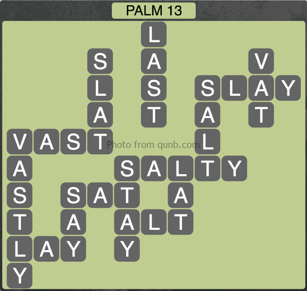 Wordscapes Palm 13 (Level 285) Answers