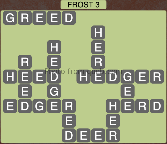 Wordscapes Frost 3 (Level 467) Answers » qunb