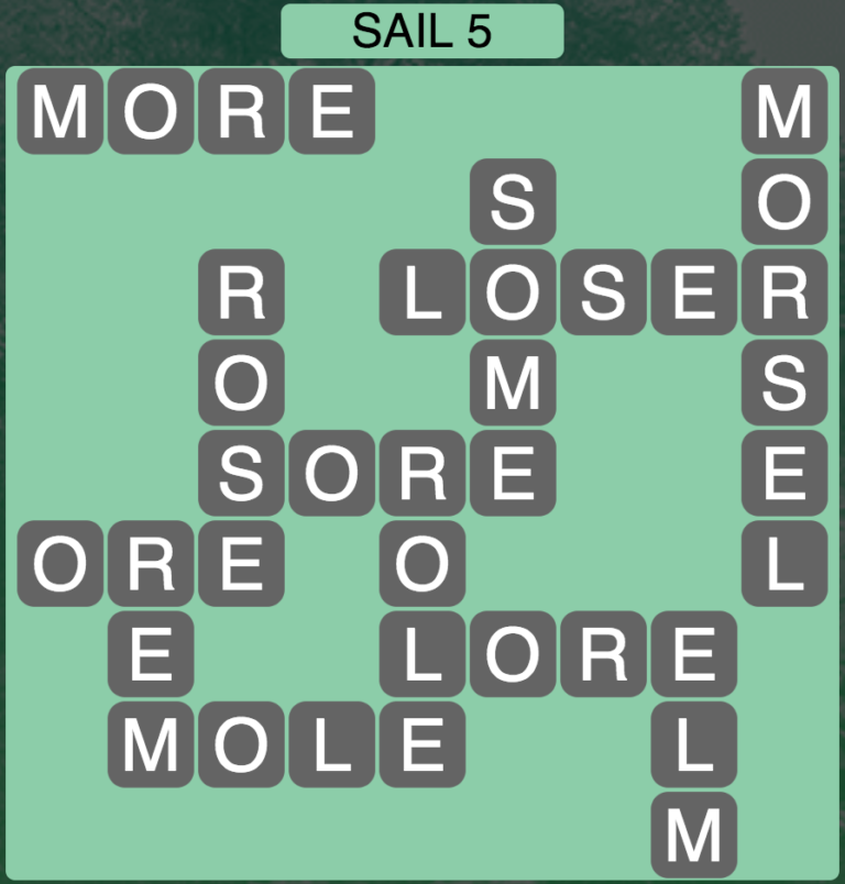 Wordscapes Sail 5 Level 885 Answers Qunb