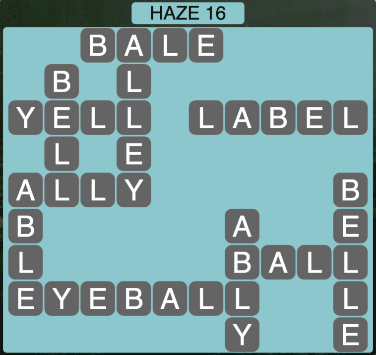 Wordscapes Haze 16 Level 912 Answers Qunb