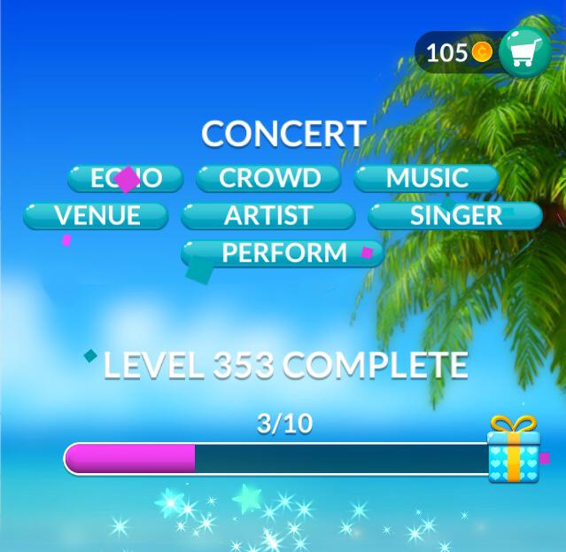 Word Stacks Level 353 Concert Answers