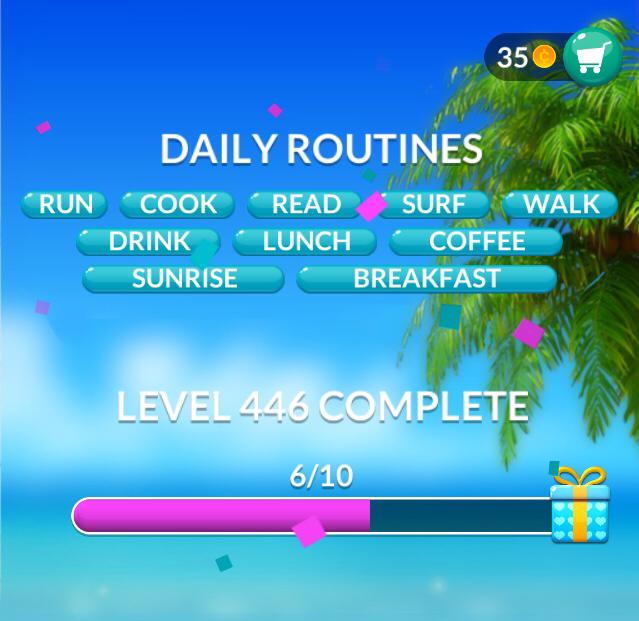 Word Stacks Level 446 Daily Routines Answers
