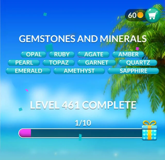 Word Stacks Level 461 Gemstones and Minerals Answers » qunb