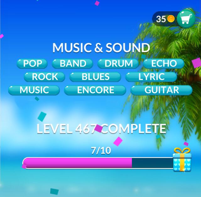 Word Stacks Level 467 Music Sound Answers