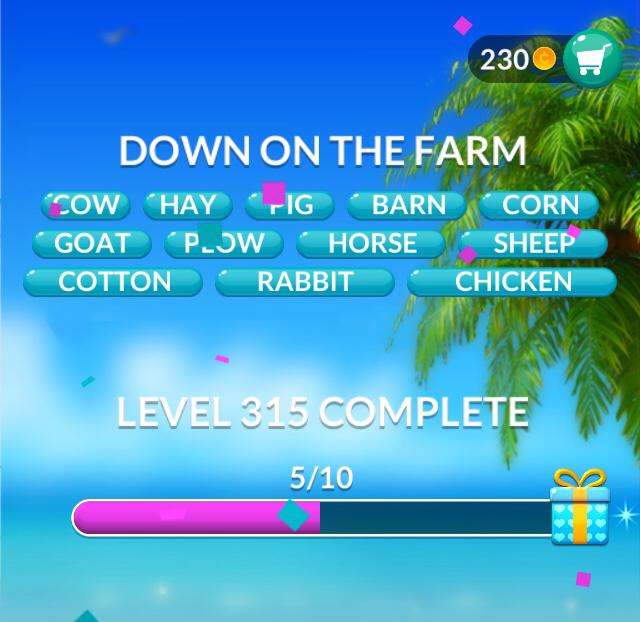 Word Stacks Level 315 Down on the farm Answers