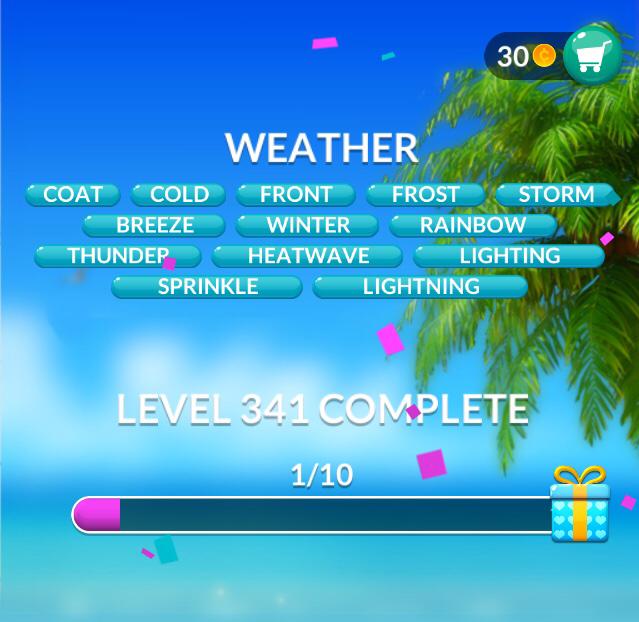 Word Stacks Level 341 Weather Answers