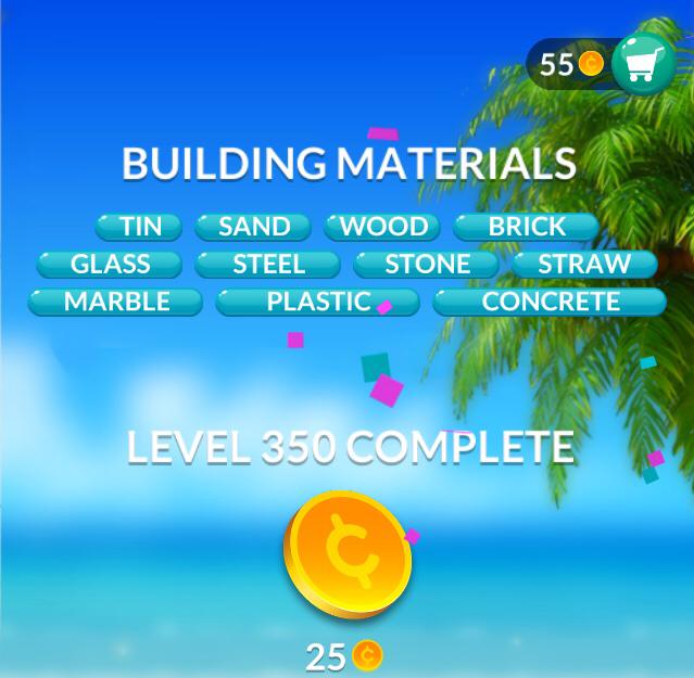 Word Stacks Level 350 Building materials Answers