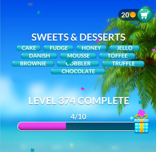 Word Stacks Level 374 Sweets & Desserts Answers