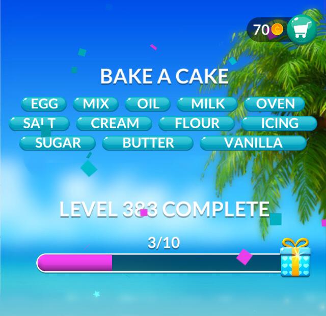 Word Stacks Level 383 Bake a cake Answers