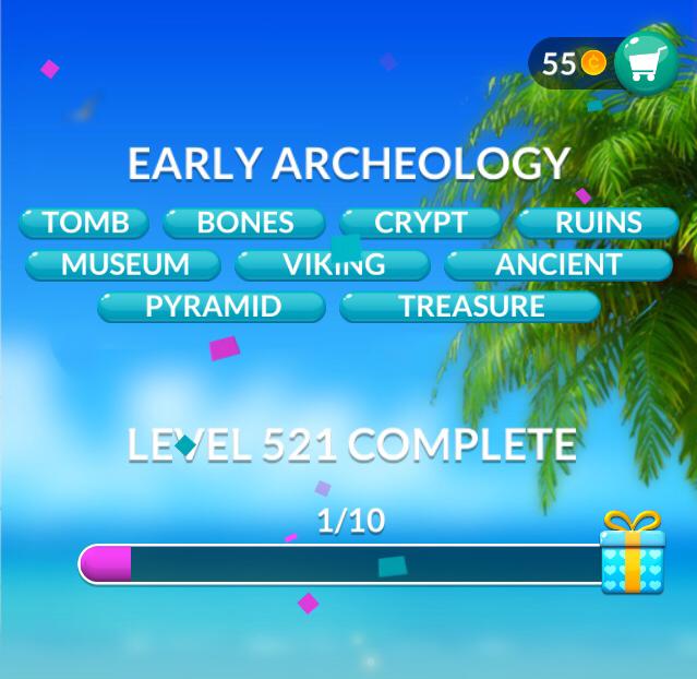 Word Stacks Level 521 Early archeology Answers