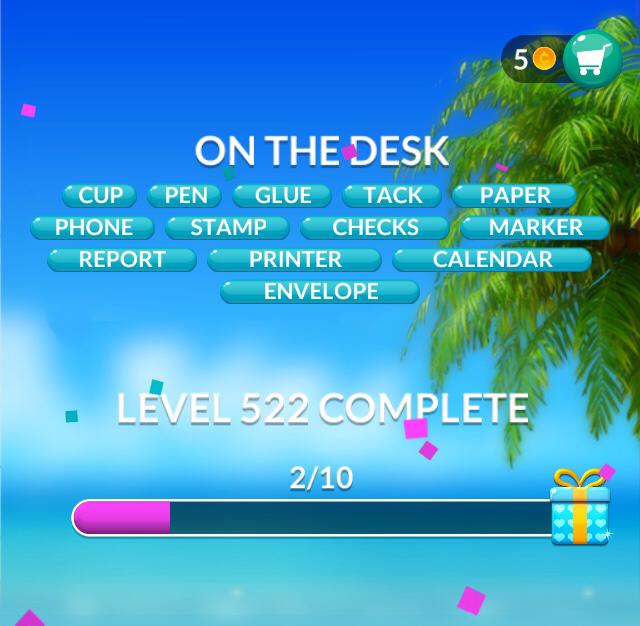 Word Stacks Level 522 On the desk Answers
