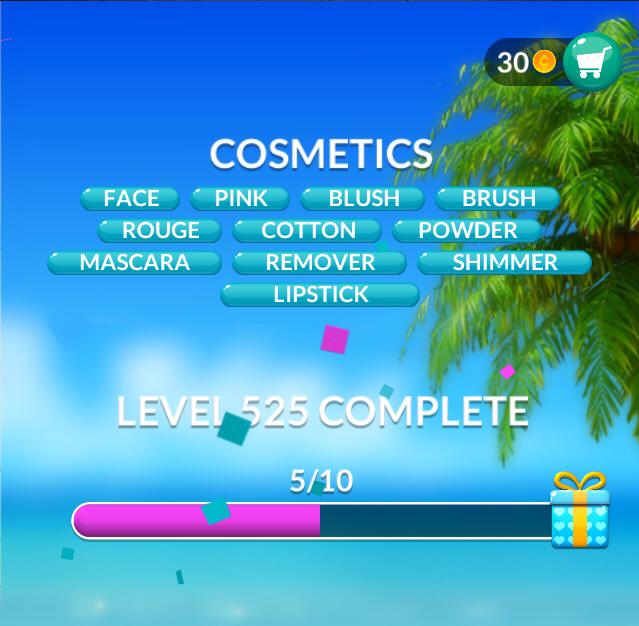 Word Stacks Level 525 Cosmetics Answers