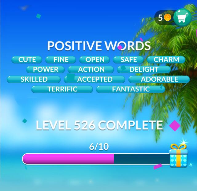 Word Stacks Level 526 Positive Words Answers