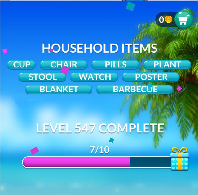 Word Stacks Level 547 Household items Answers