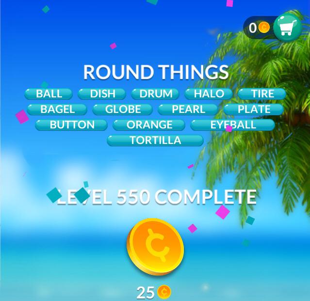 Word Stacks Level 550 Round Things Answers