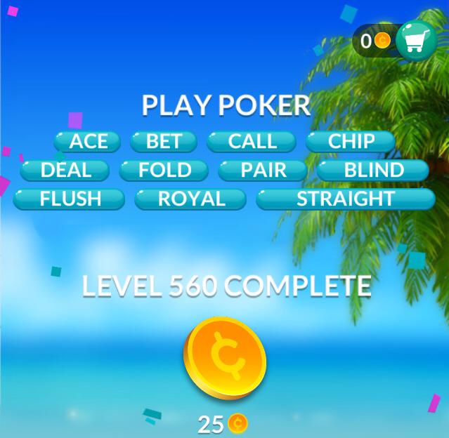 Word Stacks Level 560 Play Poker Answers