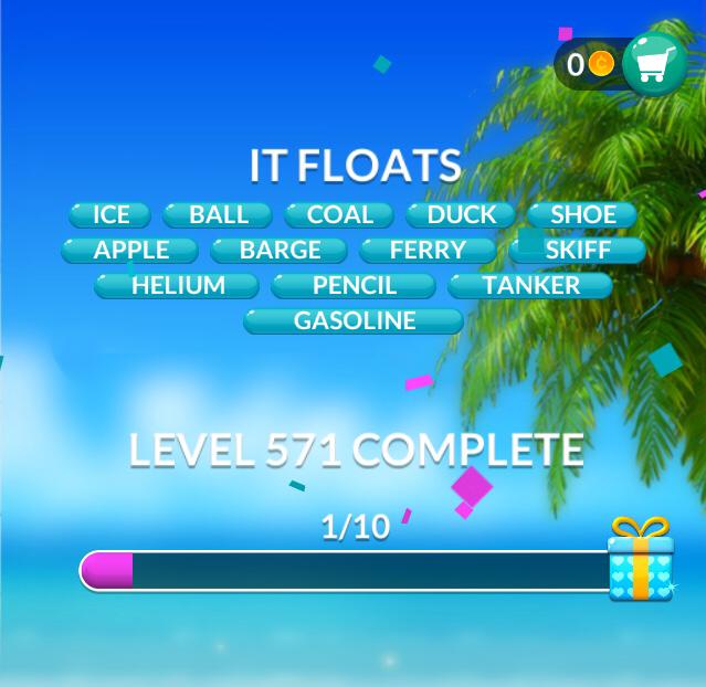 Word Stacks Level 571 It floats Answers