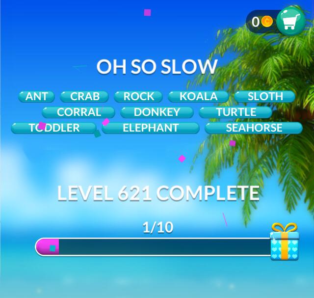 Word Stacks Level 621 Oh so slow Answers