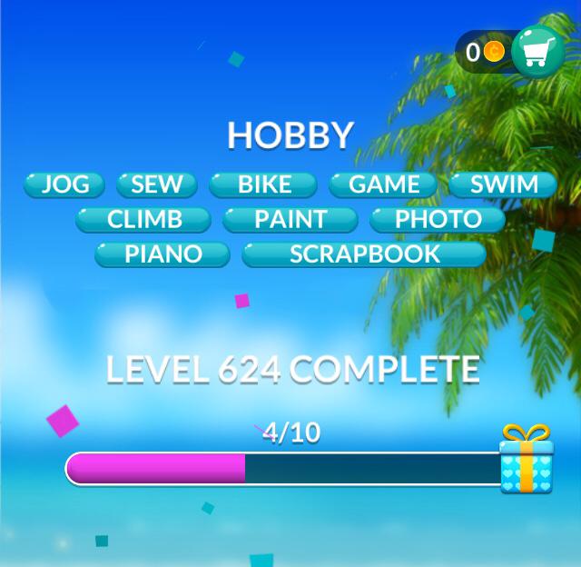 Word Stacks Level 624 Hobby Answers