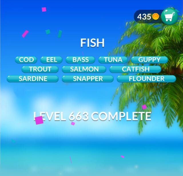 Word Stacks Level 663 Fish Answers