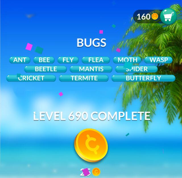 Word Stacks Level 690 Bugs Answers