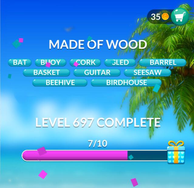 Word Stacks Level 697 Made of wood Answers