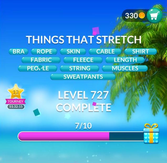 Word Stacks Level 727 Things that stretch Answers