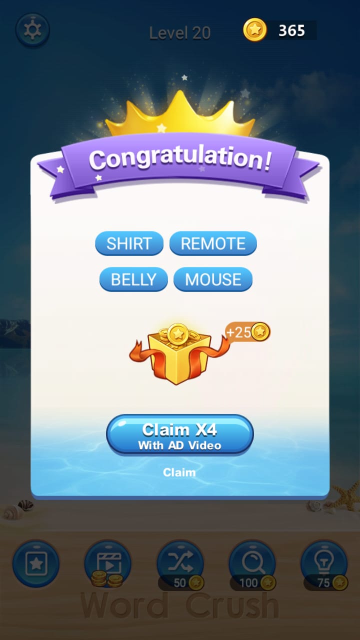 Word Crush Level 20 Qunb