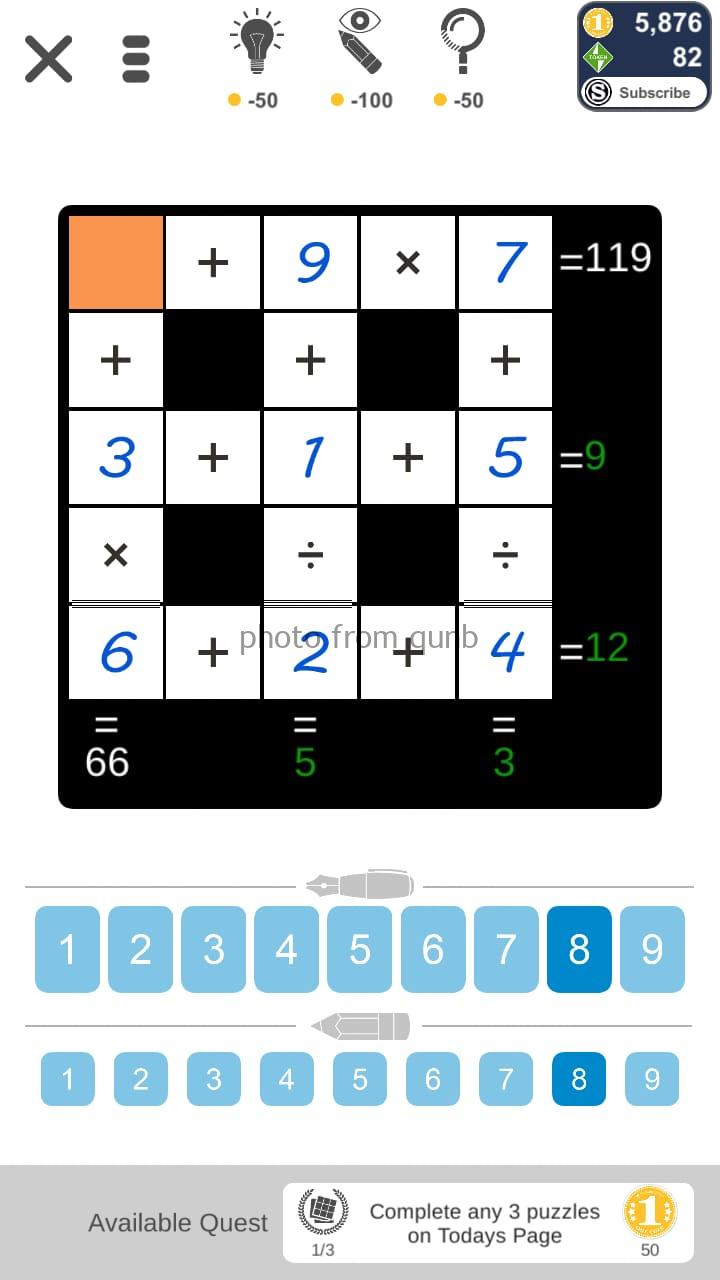 Puzzle Page Cross Sum October 4 2019 Qunb
