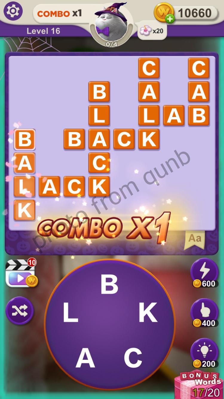Word Villas Halloween Level 16 Qunb