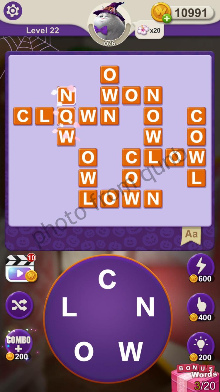 Word Villas Halloween Level 22 Qunb