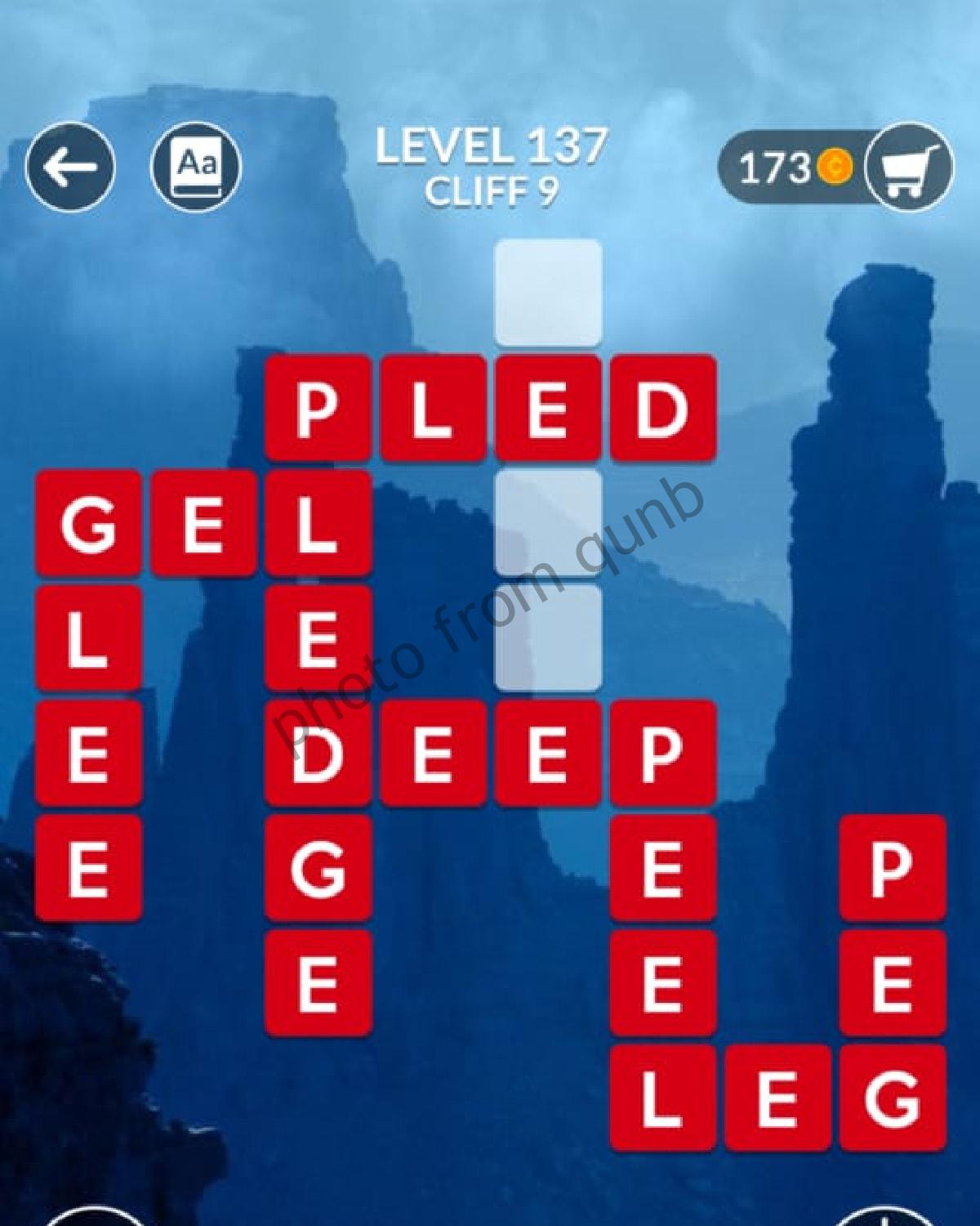 Wordscapes Level 137 Cliff 9 Answers