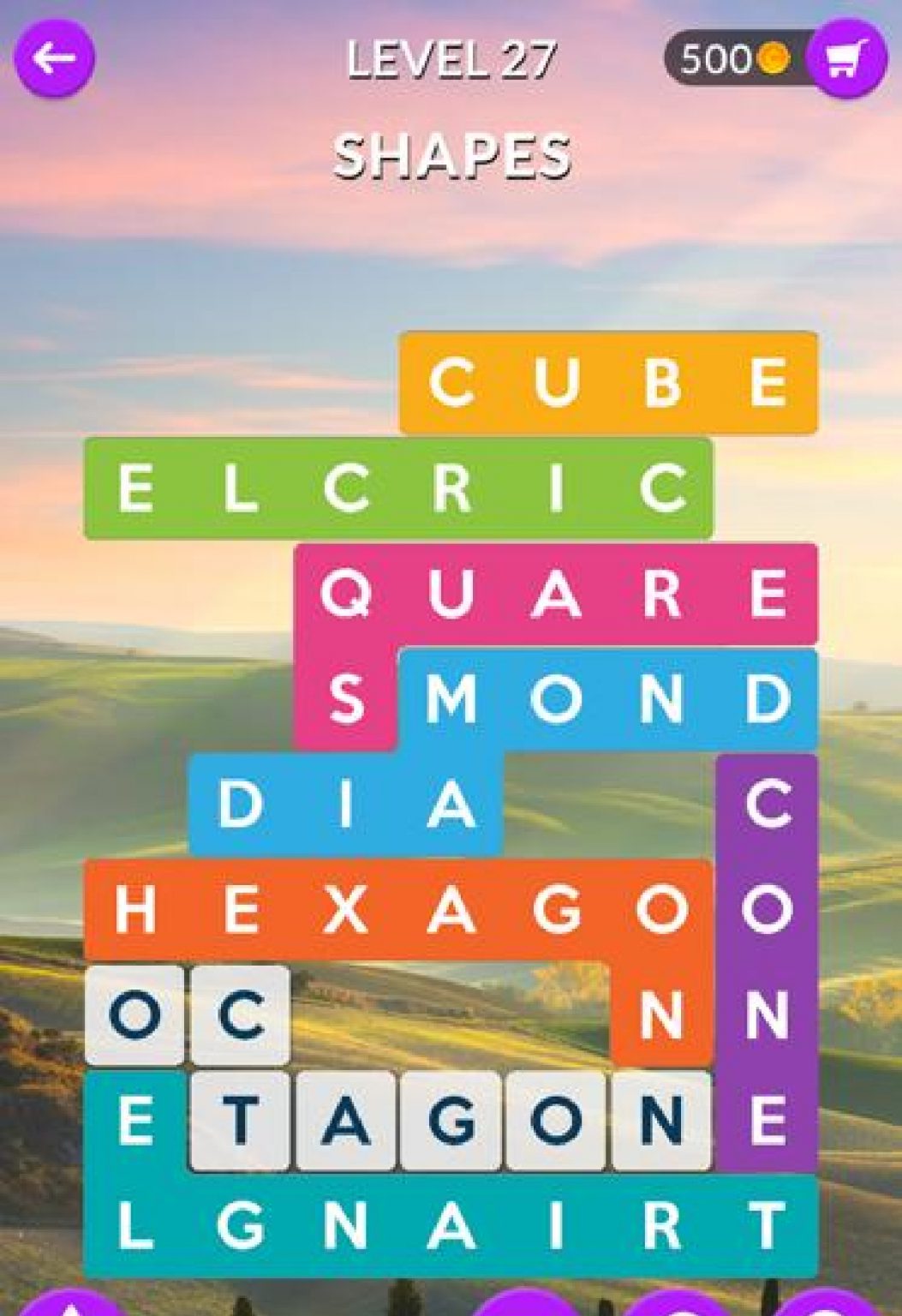 Word Shapes Answers Level 27 Qunb