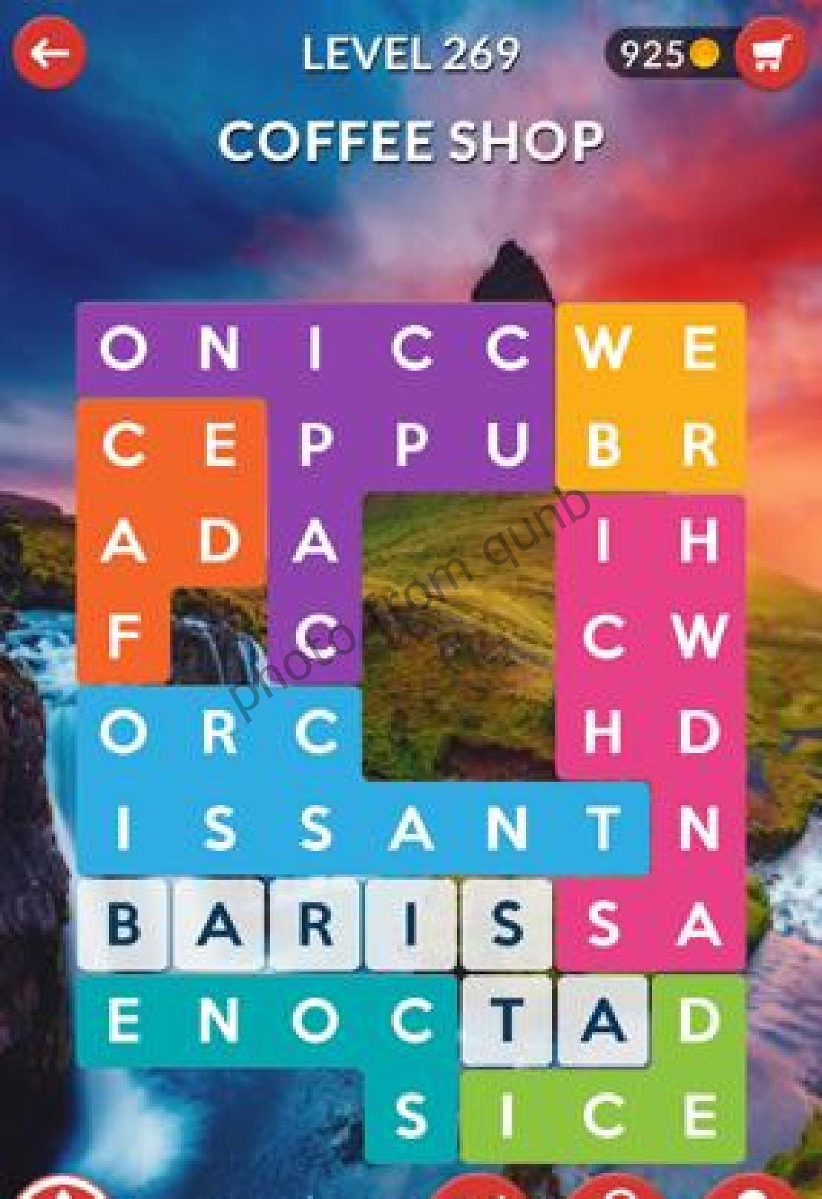 Word Shapes Level 269 Coffee Shop Answers Qunb