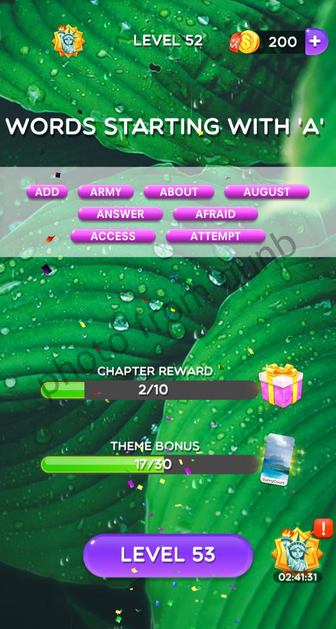 Word Crush Level 52 » Qunb