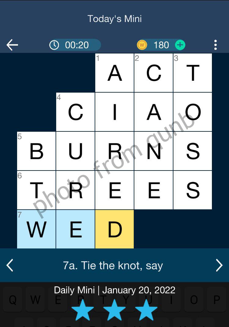 Daily Themed Mini Crossword January 20 2022 Qunb
