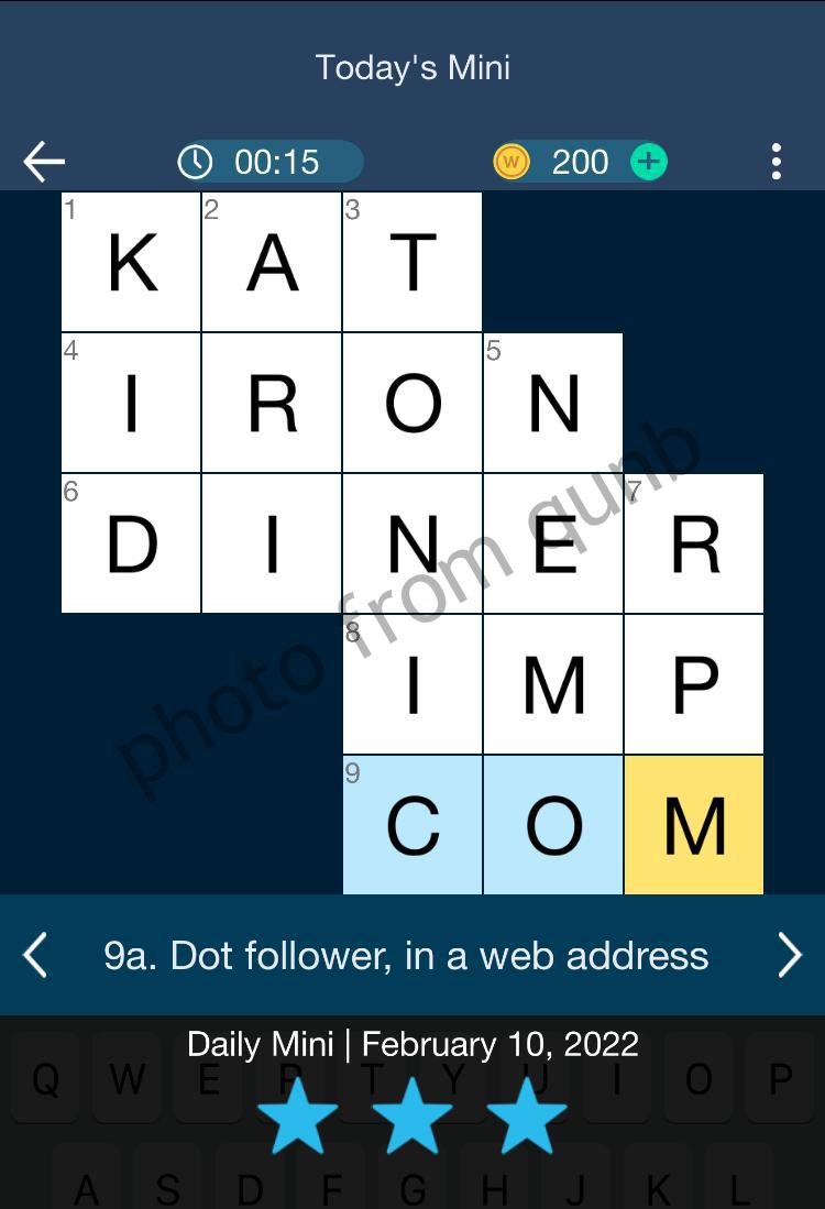 Daily Themed Mini Crossword February 10 2022 Answers Qunb