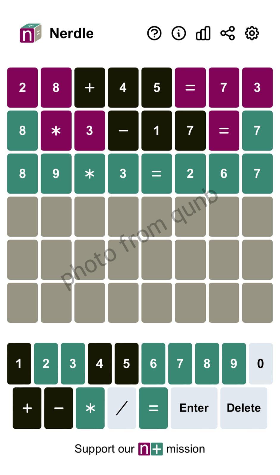 Nerdle February 20 Qunb