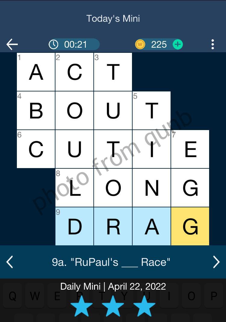 Daily Themed Mini Crossword April 22 2022 Qunb