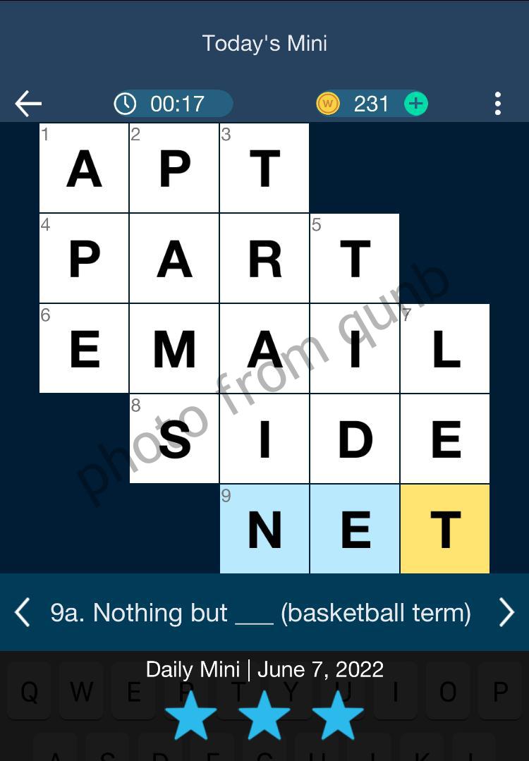 Daily Themed Mini Crossword June 7 2022 Answers Qunb