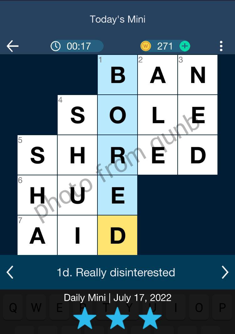 Daily Themed Mini Crossword July 17 2022 Answers Qunb