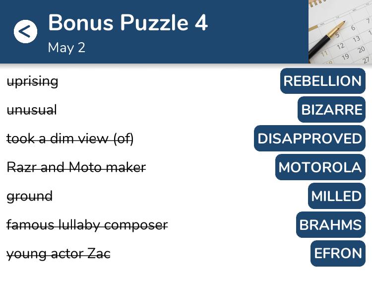 7 Little Words Bonus 4 May 2 2023 Qunb