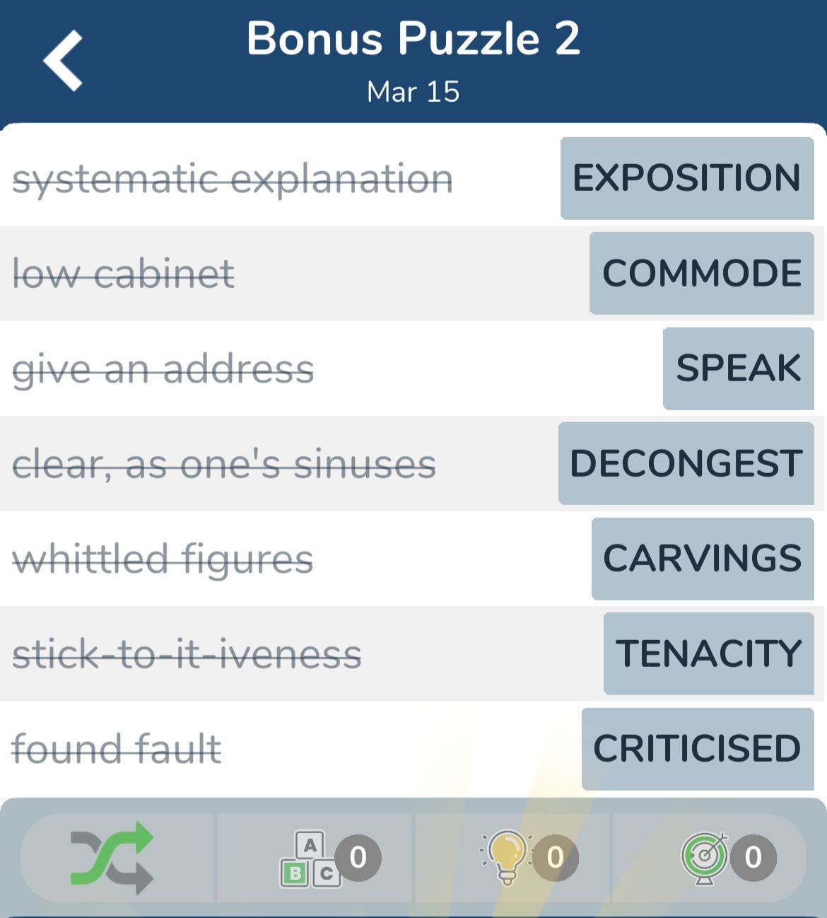 7 Little Words March 15 2024 Bonus 2