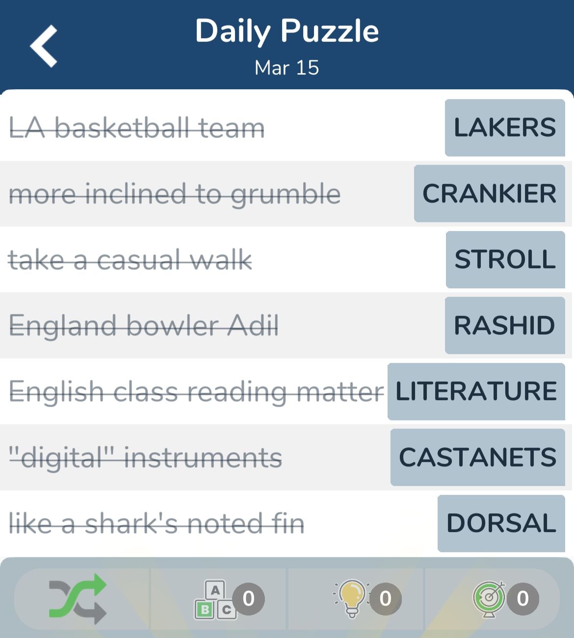 7 Little Words March 15 2024